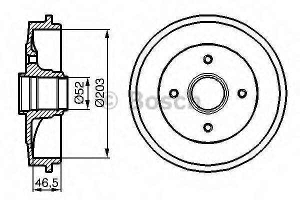 BOSCH 0986477127 Гальмівний барабан