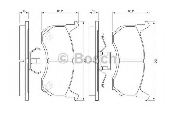 BOSCH 0986490410 Комплект гальмівних колодок, дискове гальмо