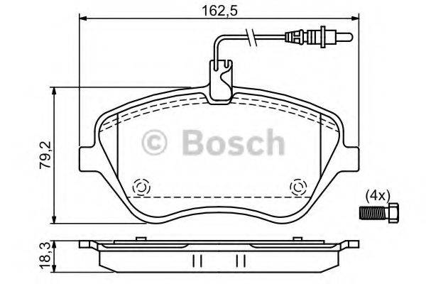 BOSCH 0986494098 Комплект гальмівних колодок, дискове гальмо