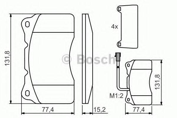 BOSCH 0986494131 Комплект гальмівних колодок, дискове гальмо