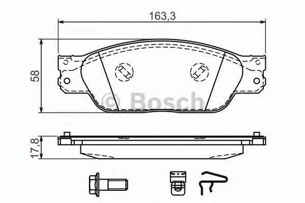 BOSCH 0986494141 Комплект гальмівних колодок, дискове гальмо