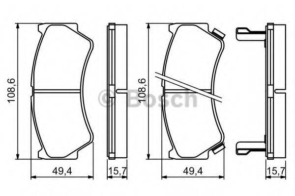 BOSCH 0986494234 Комплект гальмівних колодок, дискове гальмо