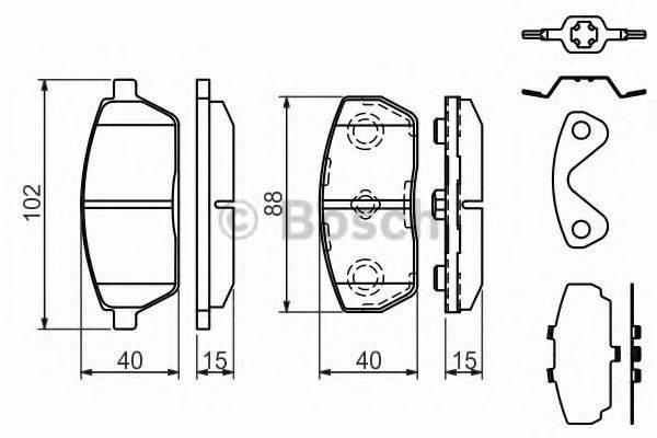 BOSCH 0986494312 Комплект гальмівних колодок, дискове гальмо