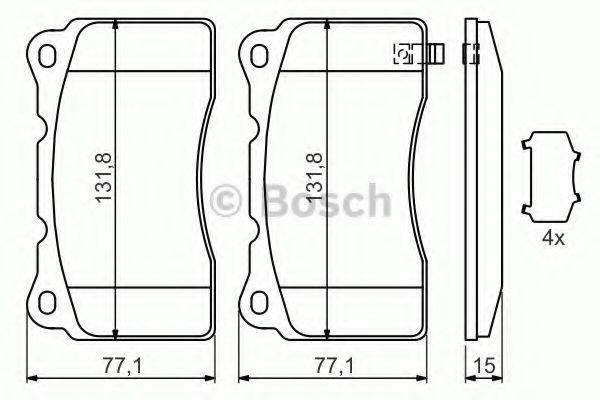 BOSCH 0986494395 Комплект гальмівних колодок, дискове гальмо