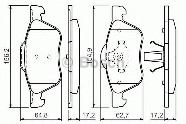 BOSCH 0986494396 Комплект гальмівних колодок, дискове гальмо