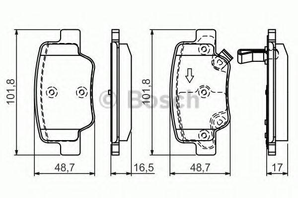 BOSCH 0986494404 Комплект гальмівних колодок, дискове гальмо