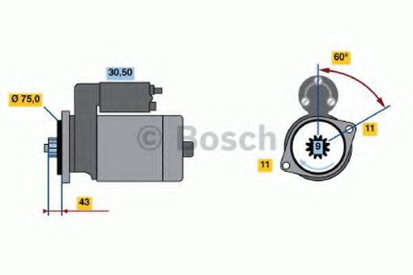 BOSCH 0986020491 Стартер