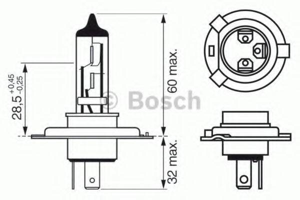 BOSCH 1987302048 Лампа розжарювання, фара далекого світла; Лампа розжарювання, основна фара