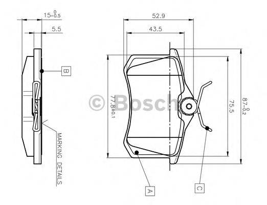 BOSCH 0986TB2012 Комплект гальмівних колодок, дискове гальмо