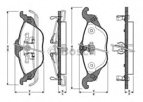 BOSCH 0986TB2044 Комплект гальмівних колодок, дискове гальмо