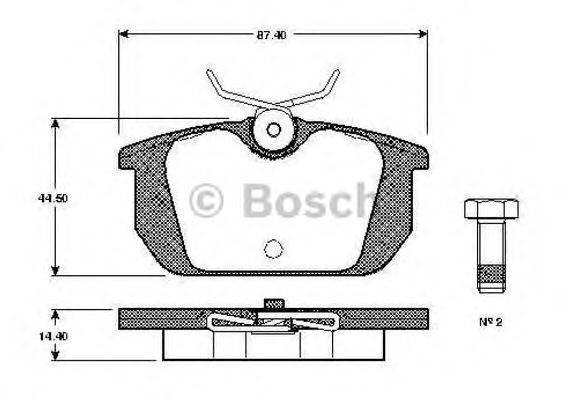 BOSCH 0986TB2119 Комплект гальмівних колодок, дискове гальмо