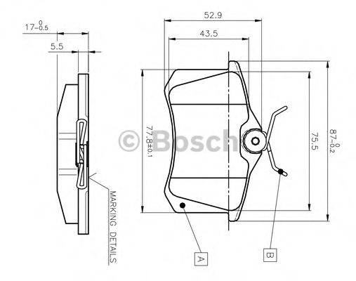 BOSCH 0986TB2139 Комплект гальмівних колодок, дискове гальмо