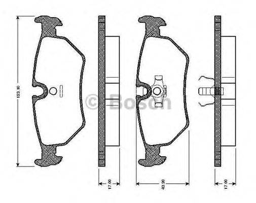 BOSCH 0986TB2144 Комплект гальмівних колодок, дискове гальмо