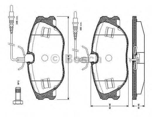 BOSCH 0986TB2166 Комплект гальмівних колодок, дискове гальмо