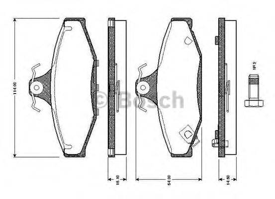 BOSCH 0986TB2187 Комплект гальмівних колодок, дискове гальмо