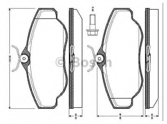 BOSCH 0986TB2274 Комплект гальмівних колодок, дискове гальмо