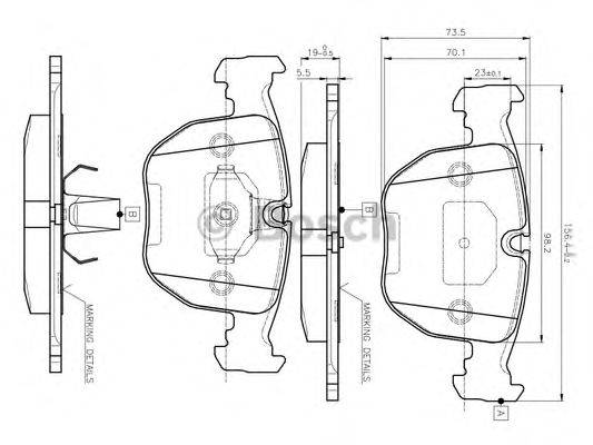 BOSCH 0986TB2292 Комплект гальмівних колодок, дискове гальмо