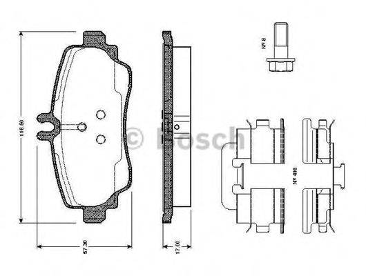 BOSCH 0986TB2322 Комплект гальмівних колодок, дискове гальмо