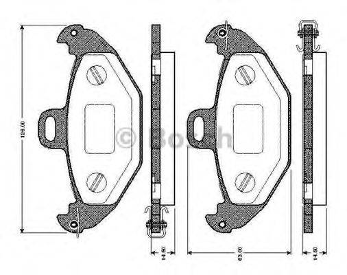 BOSCH 0986TB2337 Комплект гальмівних колодок, дискове гальмо