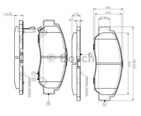 BOSCH 0986TB2371 Комплект гальмівних колодок, дискове гальмо