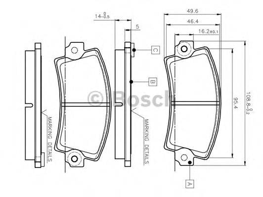 BOSCH 0986TB2485 Комплект гальмівних колодок, дискове гальмо