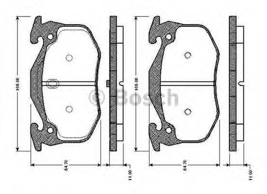 BOSCH 0986TB2518 Комплект гальмівних колодок, дискове гальмо