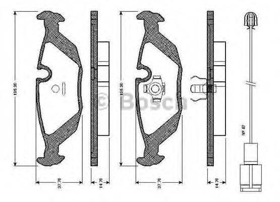 BOSCH 0986TB2531 Комплект гальмівних колодок, дискове гальмо