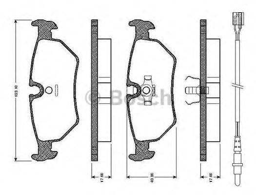 BOSCH 0986TB2593 Комплект гальмівних колодок, дискове гальмо