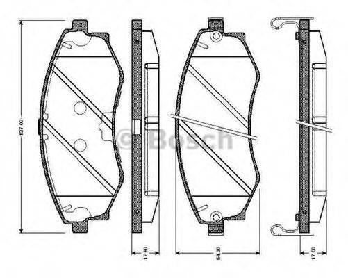 BOSCH 0986TB2634 Комплект гальмівних колодок, дискове гальмо