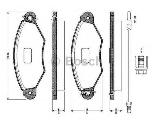 BOSCH 0986TB2761 Комплект гальмівних колодок, дискове гальмо