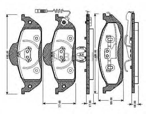 BOSCH 0986TB2781 Комплект гальмівних колодок, дискове гальмо