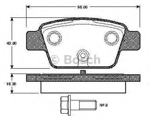 BOSCH 0986TB2837 Комплект гальмівних колодок, дискове гальмо