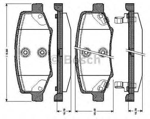 BOSCH 0986TB3009 Комплект гальмівних колодок, дискове гальмо