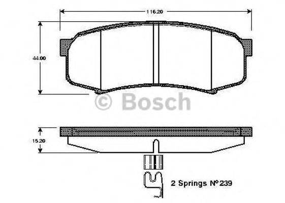 BOSCH 0986TB3051 Комплект гальмівних колодок, дискове гальмо