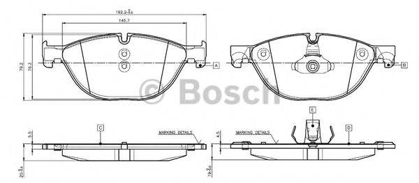 BOSCH 0986TB3137 Комплект гальмівних колодок, дискове гальмо