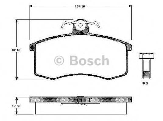 BOSCH 0986TB2113 Комплект гальмівних колодок, дискове гальмо