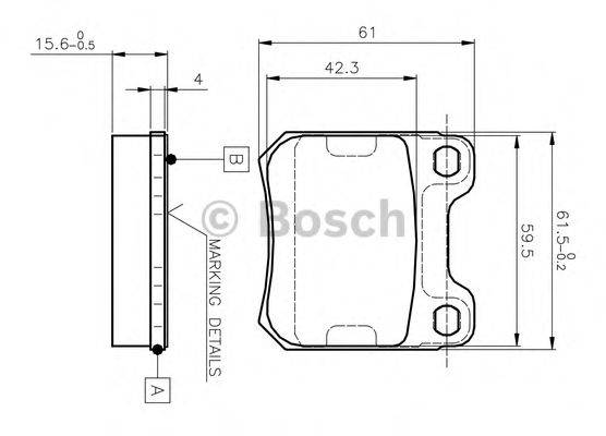 BOSCH 0986TB2125 Комплект гальмівних колодок, дискове гальмо