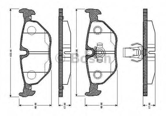 BOSCH 0986TB2145 Комплект гальмівних колодок, дискове гальмо