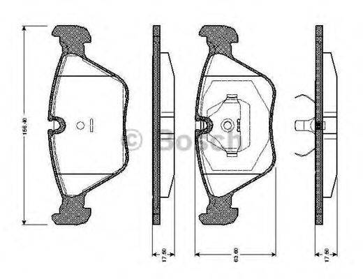 BOSCH 0986TB2152 Комплект гальмівних колодок, дискове гальмо