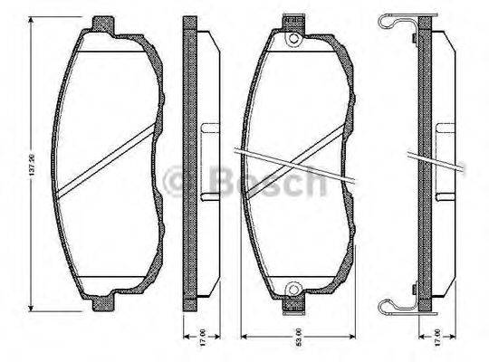 BOSCH 0986TB2161 Комплект гальмівних колодок, дискове гальмо