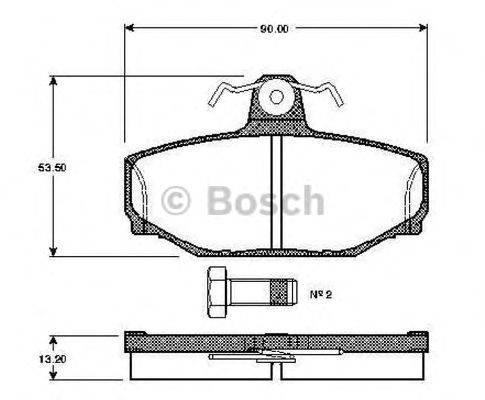 BOSCH 0986TB2164 Комплект гальмівних колодок, дискове гальмо