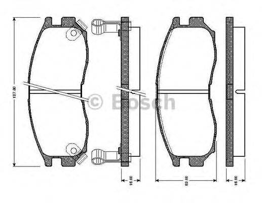 BOSCH 0986TB2250 Комплект гальмівних колодок, дискове гальмо