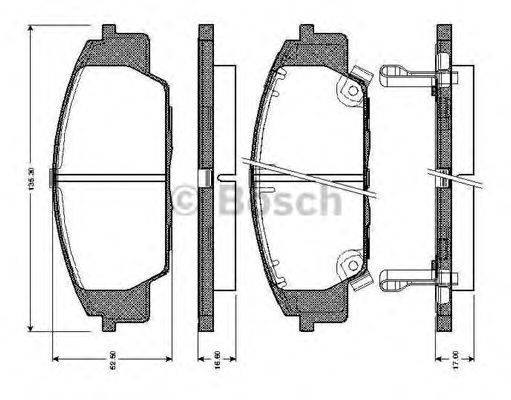 BOSCH 0986TB2364 Комплект гальмівних колодок, дискове гальмо