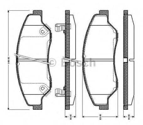 BOSCH 0986TB2366 Комплект гальмівних колодок, дискове гальмо