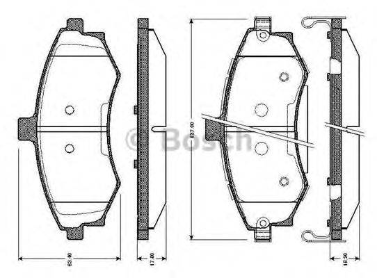 BOSCH 0986TB2423 Комплект гальмівних колодок, дискове гальмо