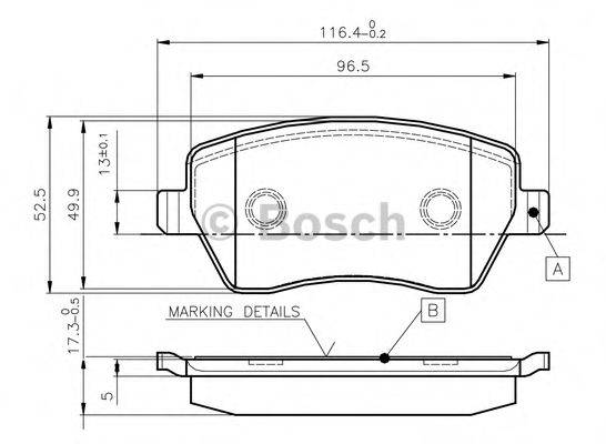 BOSCH 0986TB2448 Комплект гальмівних колодок, дискове гальмо