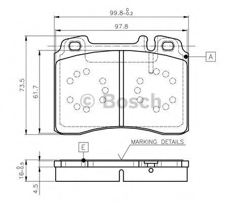 BOSCH 0986TB2662 Комплект гальмівних колодок, дискове гальмо