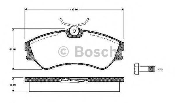 BOSCH 0986TB2667 Комплект гальмівних колодок, дискове гальмо