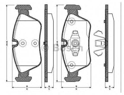 BOSCH 0986TB2668 Комплект гальмівних колодок, дискове гальмо