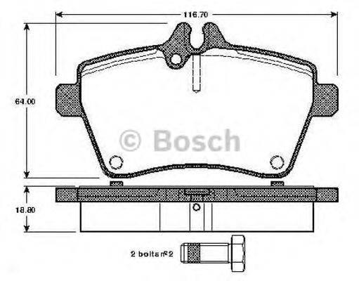 BOSCH 0986TB2898 Комплект гальмівних колодок, дискове гальмо